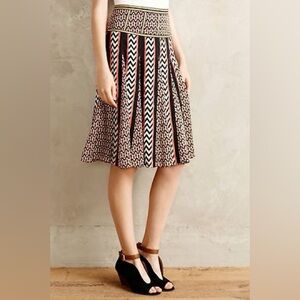 Anthropologie Ranna Gil Chevron Striped Skirt Size 4